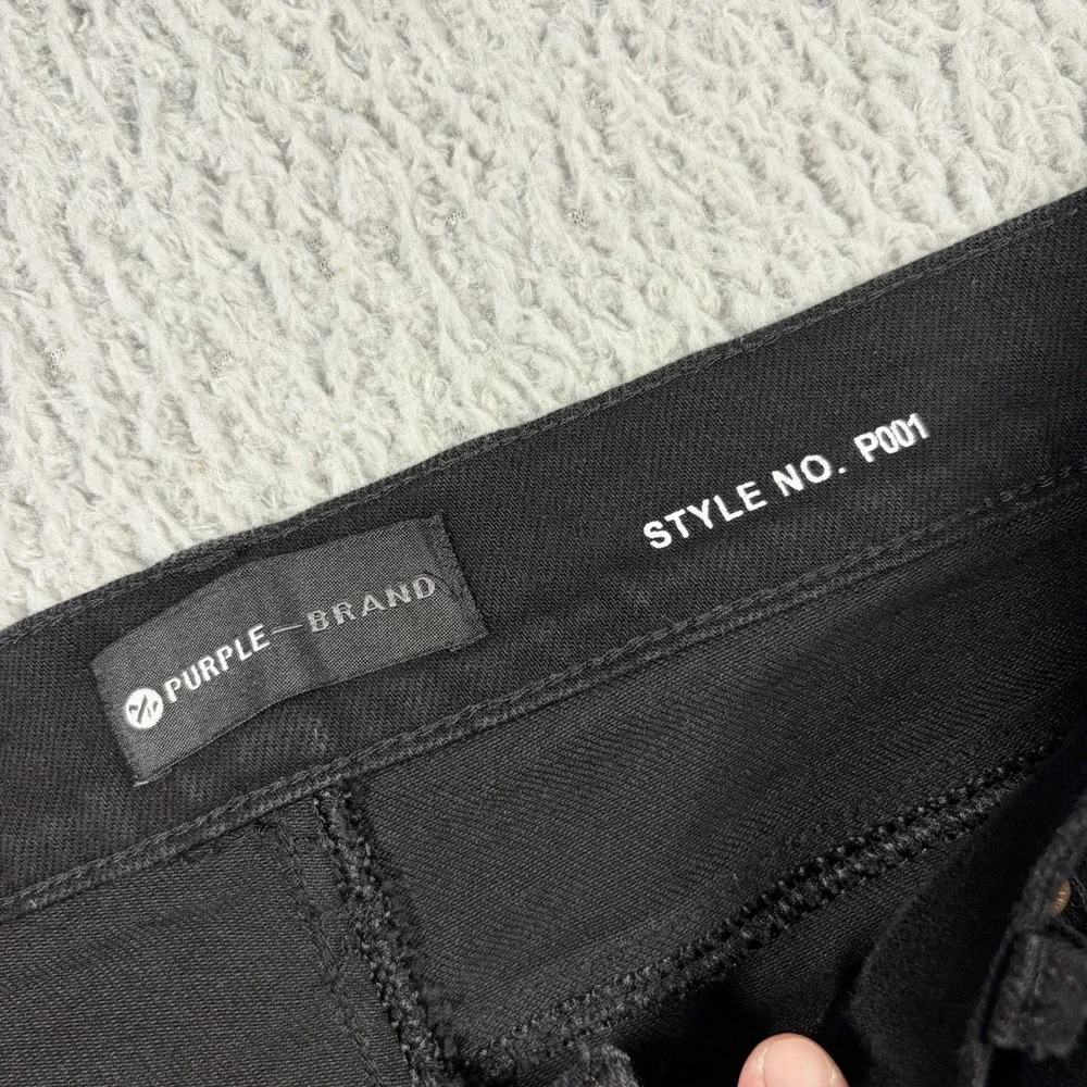 Purple Brand Black Jeans Mens 36x30 P001 Skinny Stretch Lycra